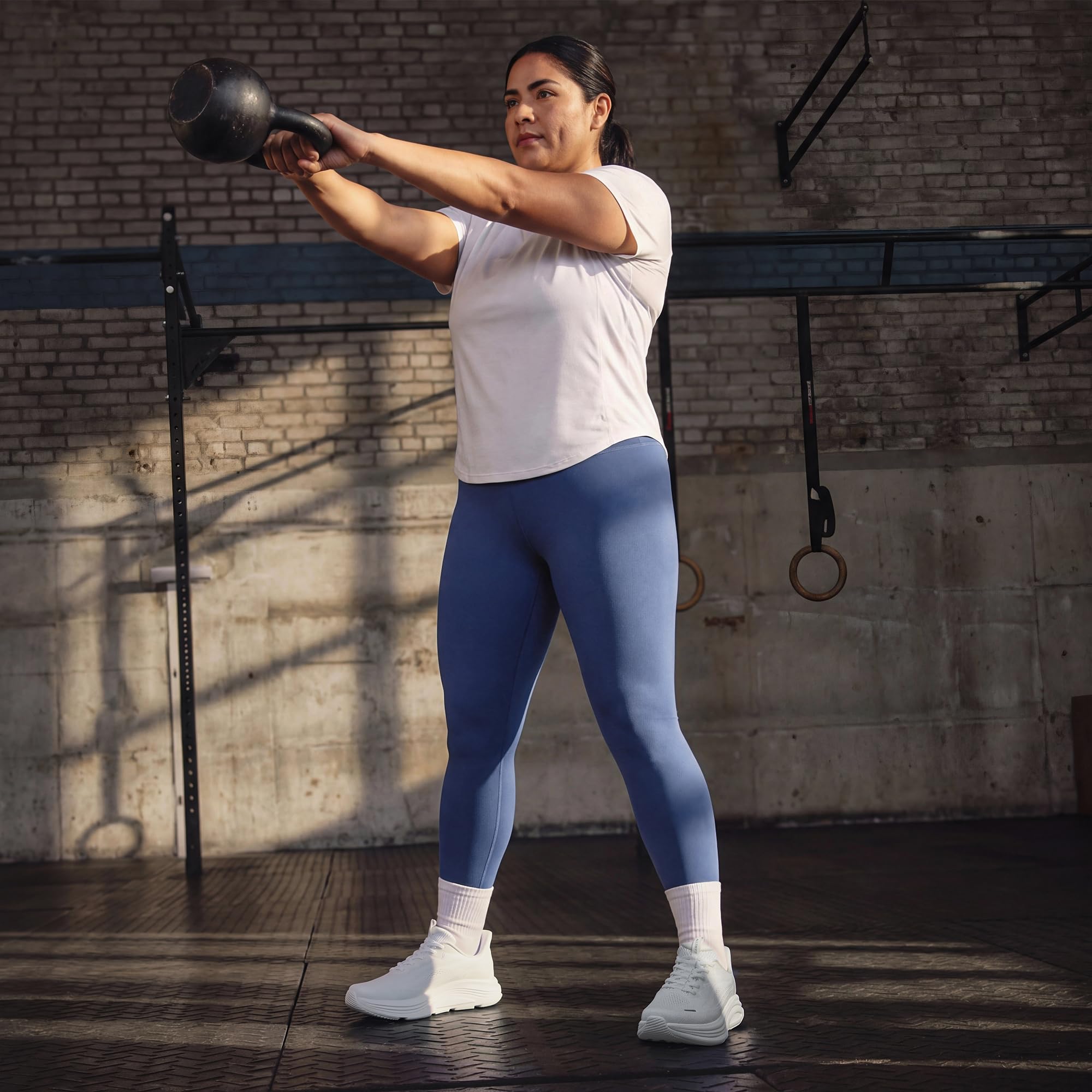 ALLSWIFIT Damskie wsuwane buty do chodzenia bez użycia rąk poduszka bieganie tenis wygodne wsparcie łuku siłownia trening sportowe modne trampki, biały, 39.5 EU