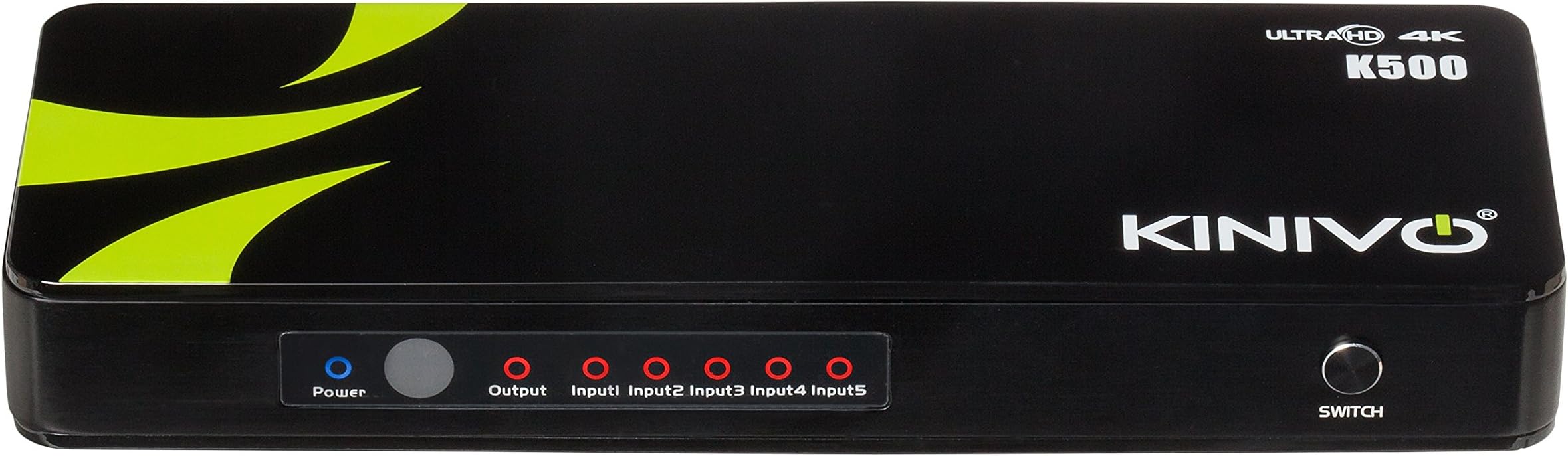 Kinivo K500 Premium 5-Port High Speed 4K HDMI Switch with IR Wireless Remote and AC Power Adapter - Supports Resolutions up to 4K UltraHD & 3D