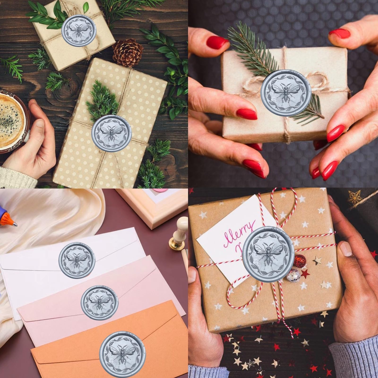 1,1 cm Cera de palos, Atopbb Silver Wax Stick 10 unidades pistola de pegamento para sellos de cera, para cartas, tarjetas de felicitación, vino, manualidades, bodas y fiestas (plata)