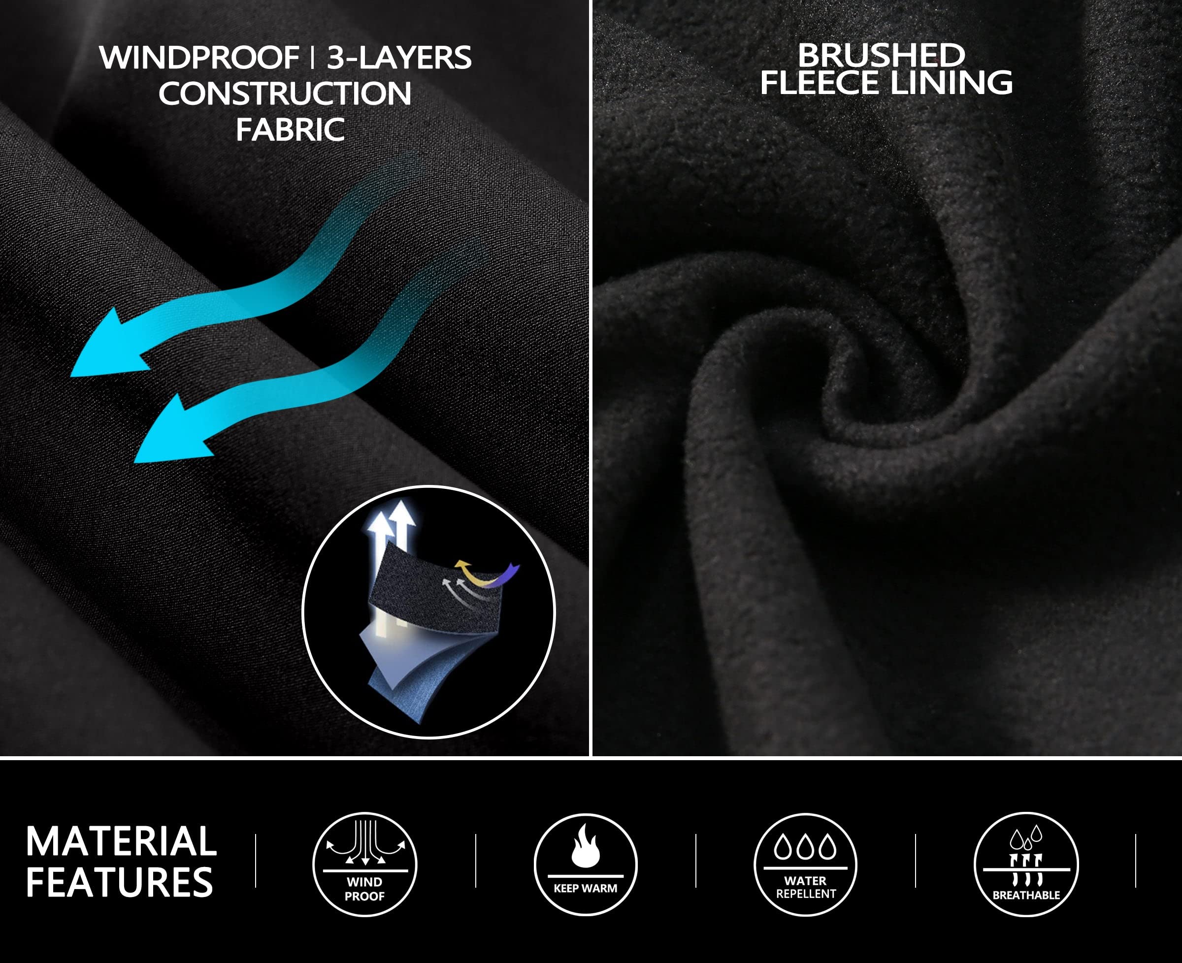 Little Donkey Andy Herren Winter Wanderhose Skihose Trekkinghose Snowboardhose, Softshell-Hose, Fleecegefüttert und wasserabweisend