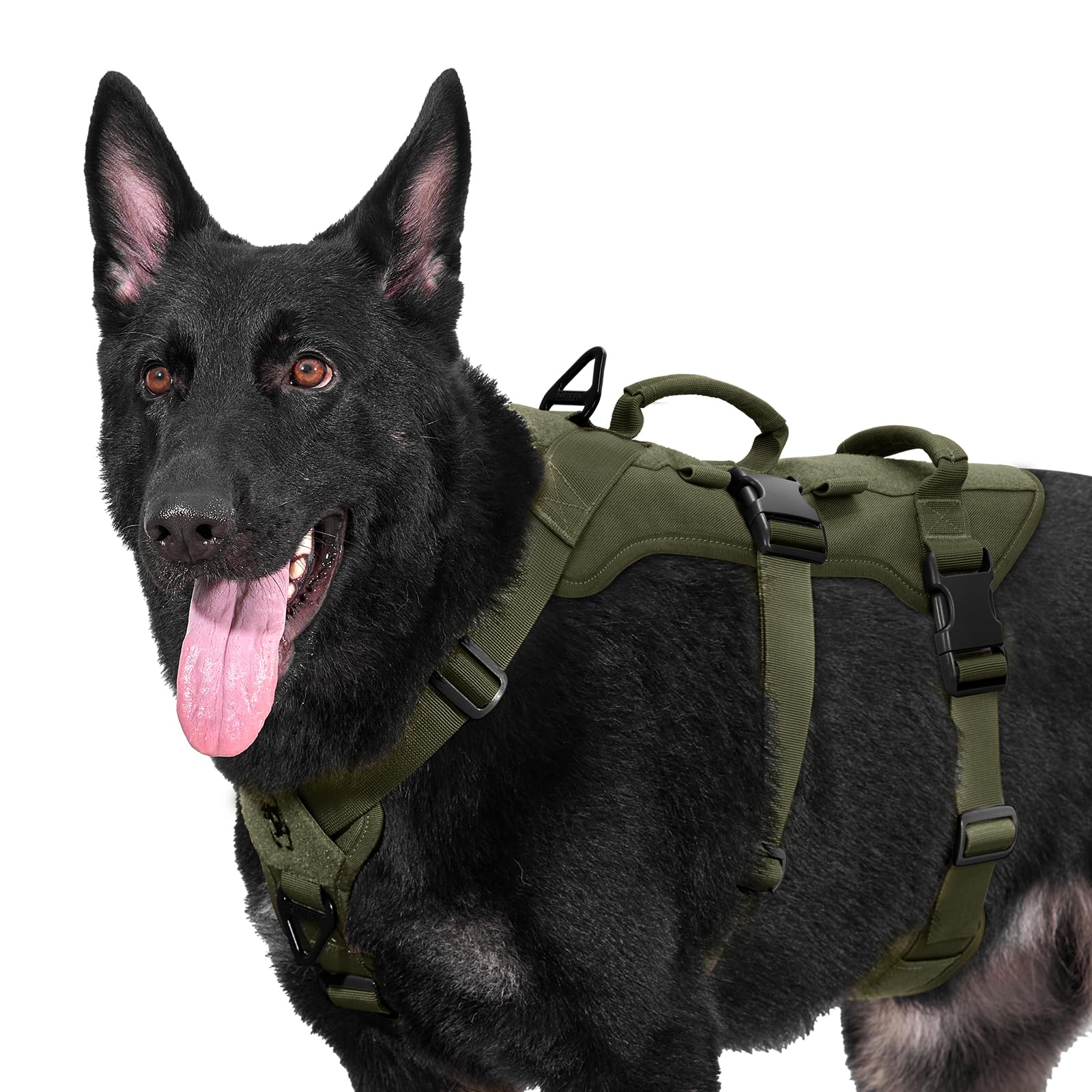 OneTigris Escape Proof Dog Harness, No Pull Dog Harness with Handles, Tactical Multi-Use Support Dogs Harnes for Large Dogs Everyday Wear Walking Hiking Training