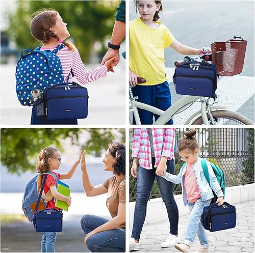 Miniatura 8 de Amersun - Lonchera térmica duradera con correa ajustable para llevarla en el hombro, para la escuela, mantiene los alimentos frescos, para niñas y