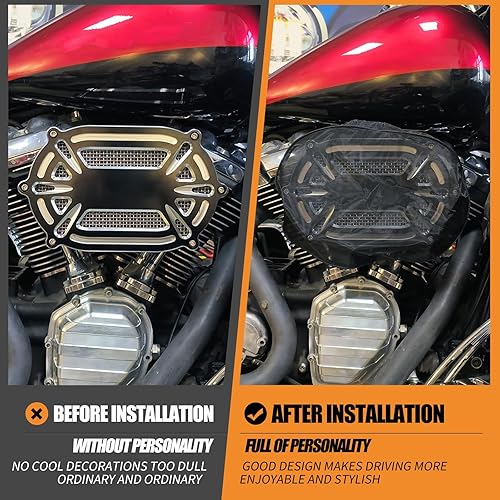 Vista 27 de Funda impermeable para calcetines de lluvia con filtro de aire a prueba de polvo para Harley Sportster XL 1200 883 Dyna Softail Touring Street Glide