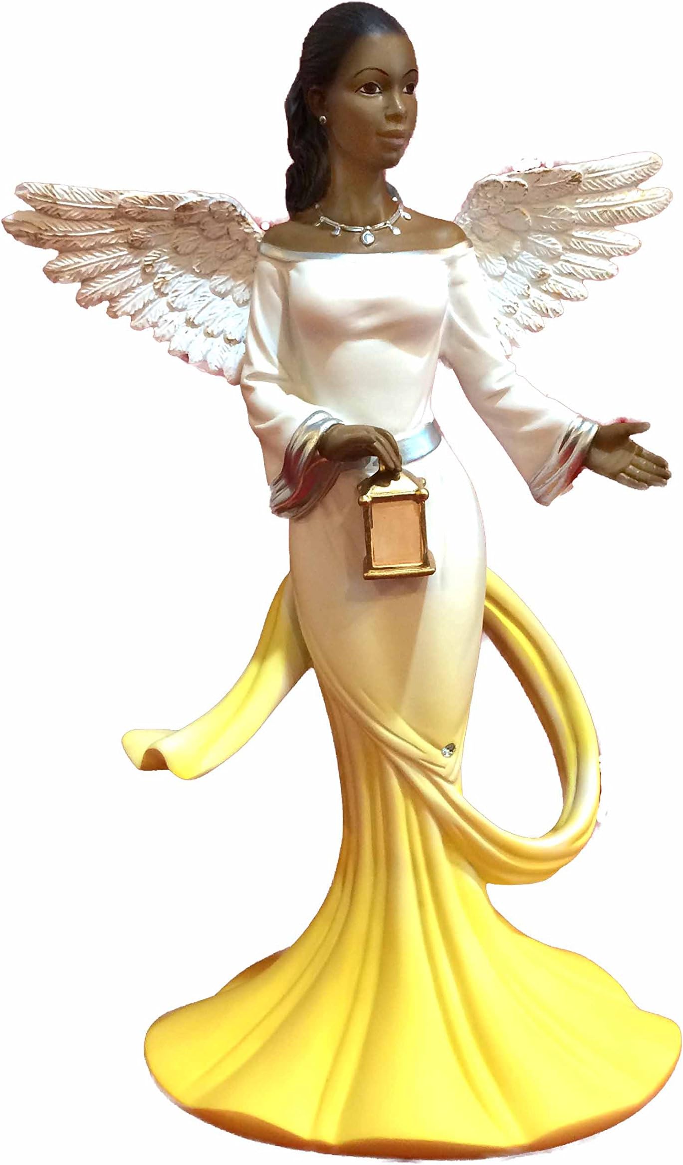 Sash Angel in Yellow African American Angel Statue