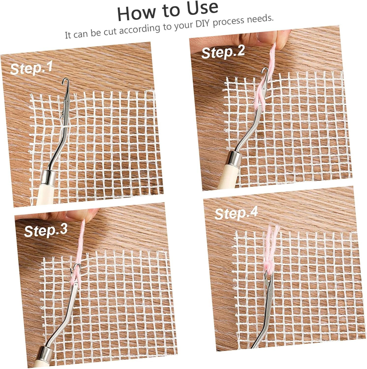 Garneck DIY Rug Hooking Mesh for Tapestry Making White Plastic Craft Canvas for Embroidery and Knitting for Home Decor and Craft Projects