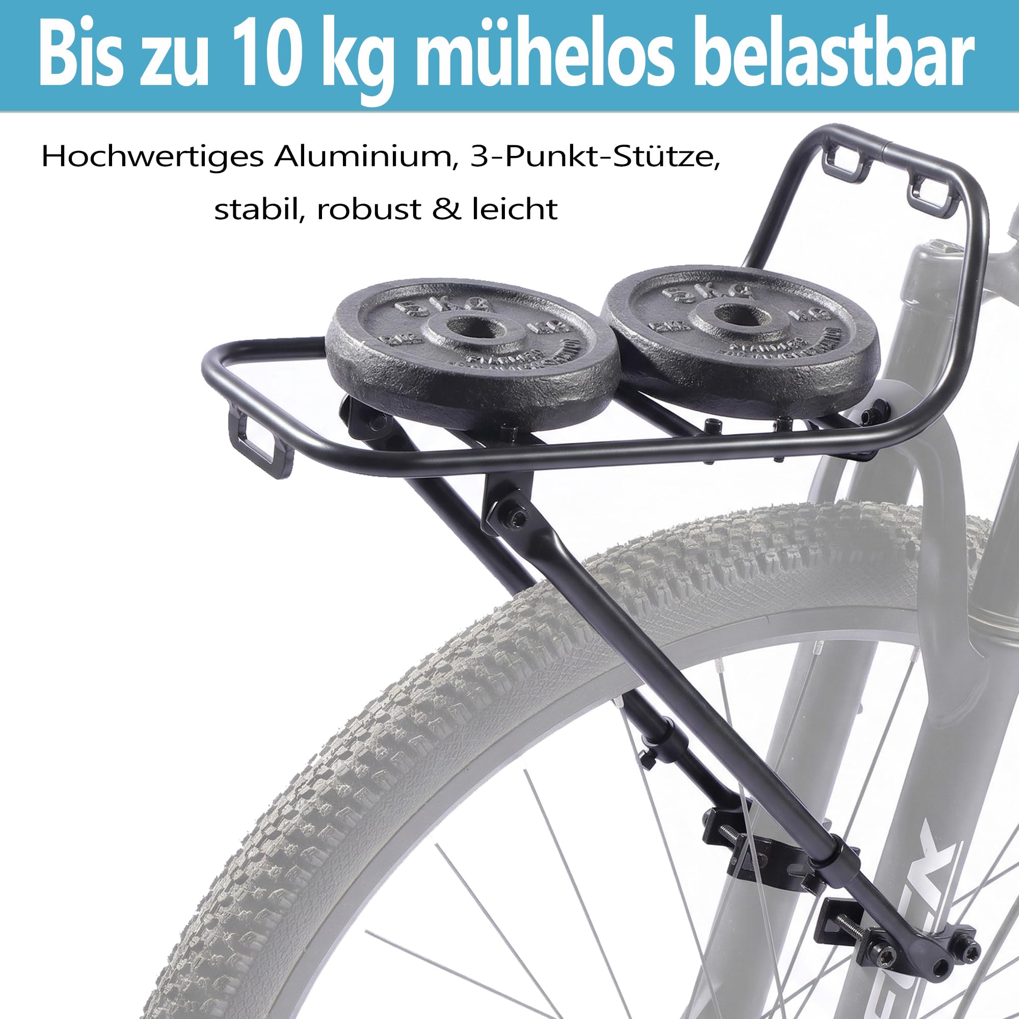 Fahrrad-Frontgepäckträger, Stabiler Aluminium Gepäckträger | Vordergepäckträger für Pendelverkehr & Touren, robust & klapperfrei, verstellbar, 6061-T6-Aluminium, einfache Installation