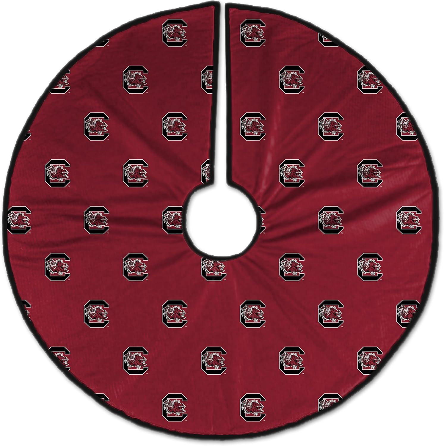 Pegasus Sports NCAA Microplush Logo Christmas Tree Skirt, 52", South Carolina Gamecocks