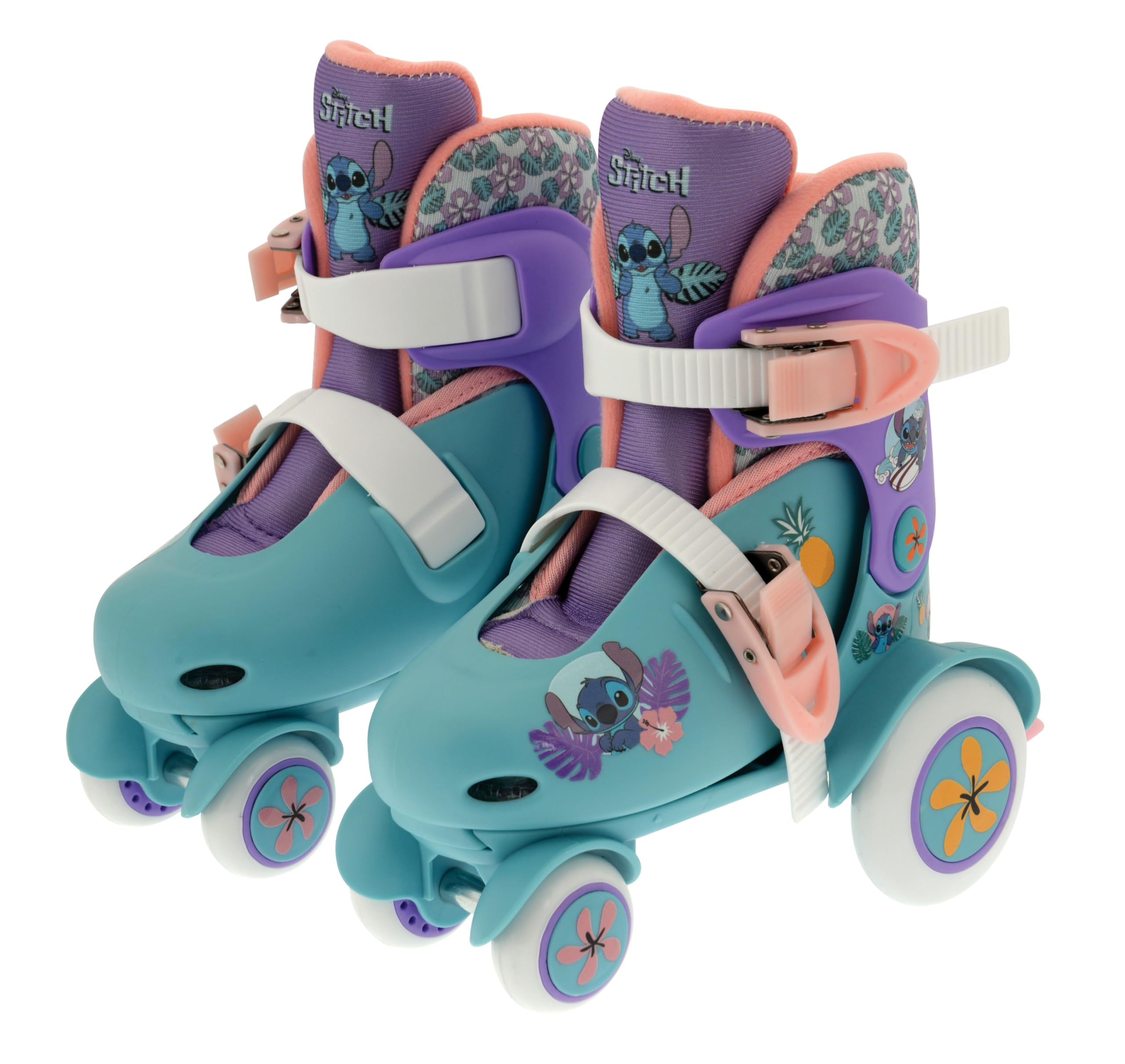 Disney Stitch Kids - Patines de Ruedas Grandes | Patines Ajustables de 4 Ruedas para niños | Talla de Zapato Junior 9J-12J