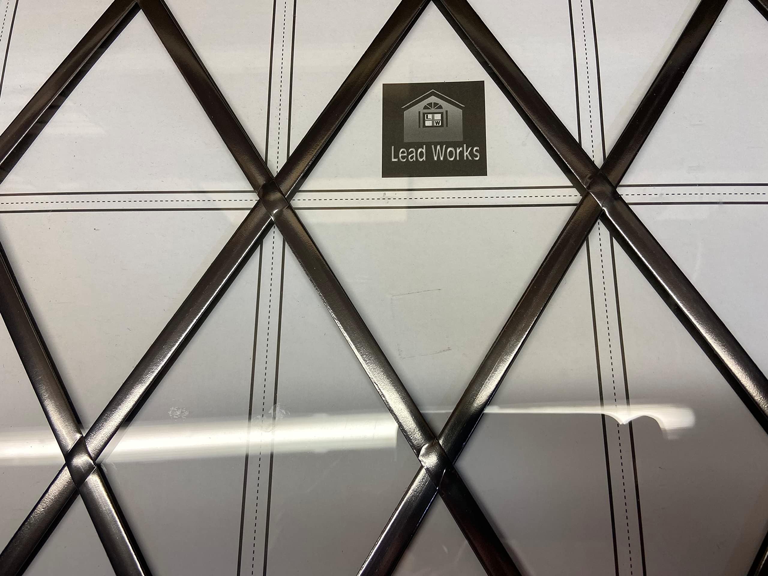 9mm Antique Dark Silver Self-Adhesive Window Lead Strip - 7.5 Metres Long, With Free Large Template, Application Tool and Instructions