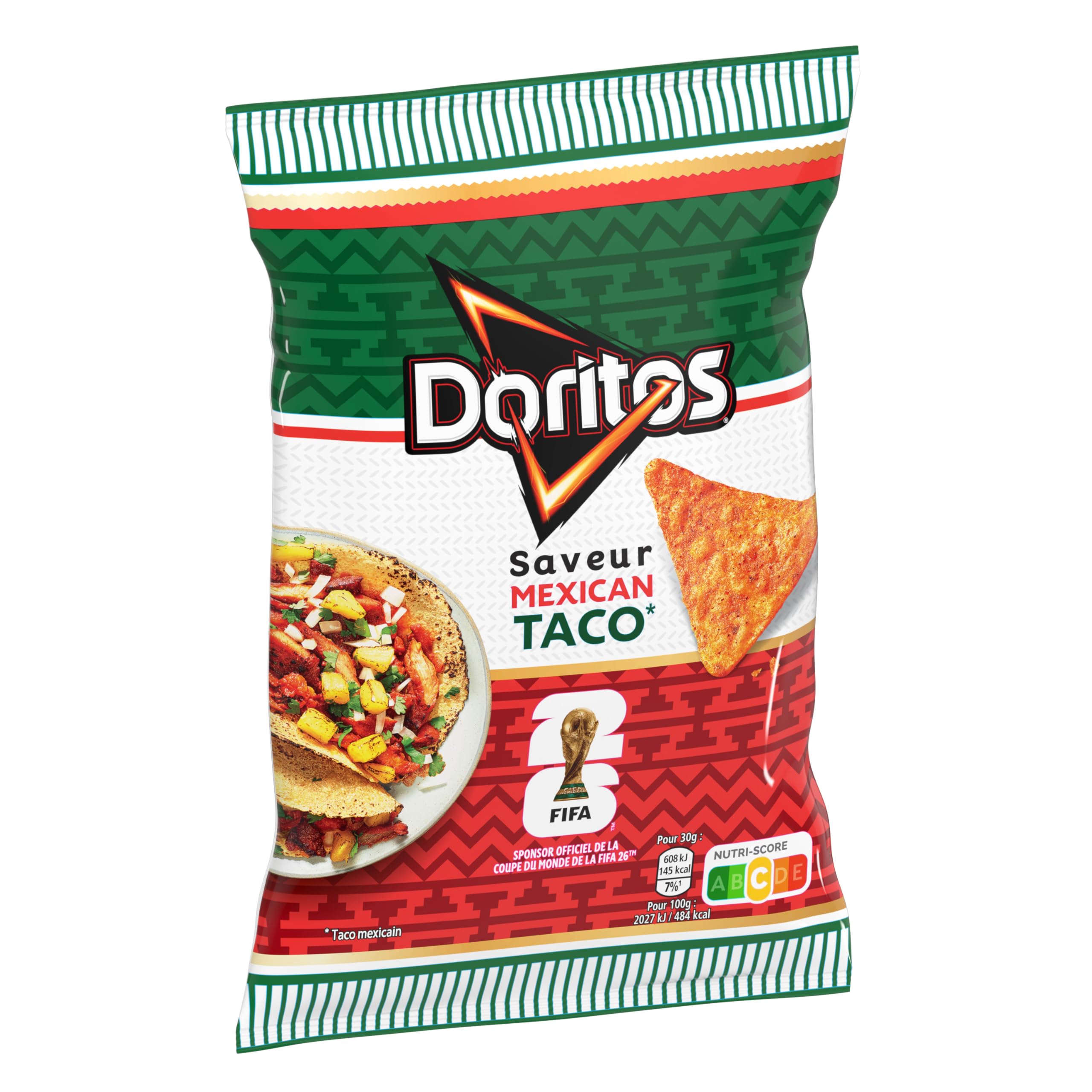 Doritos Chips Tortilla Goût Taco Mexicain 160g - Lot de 10