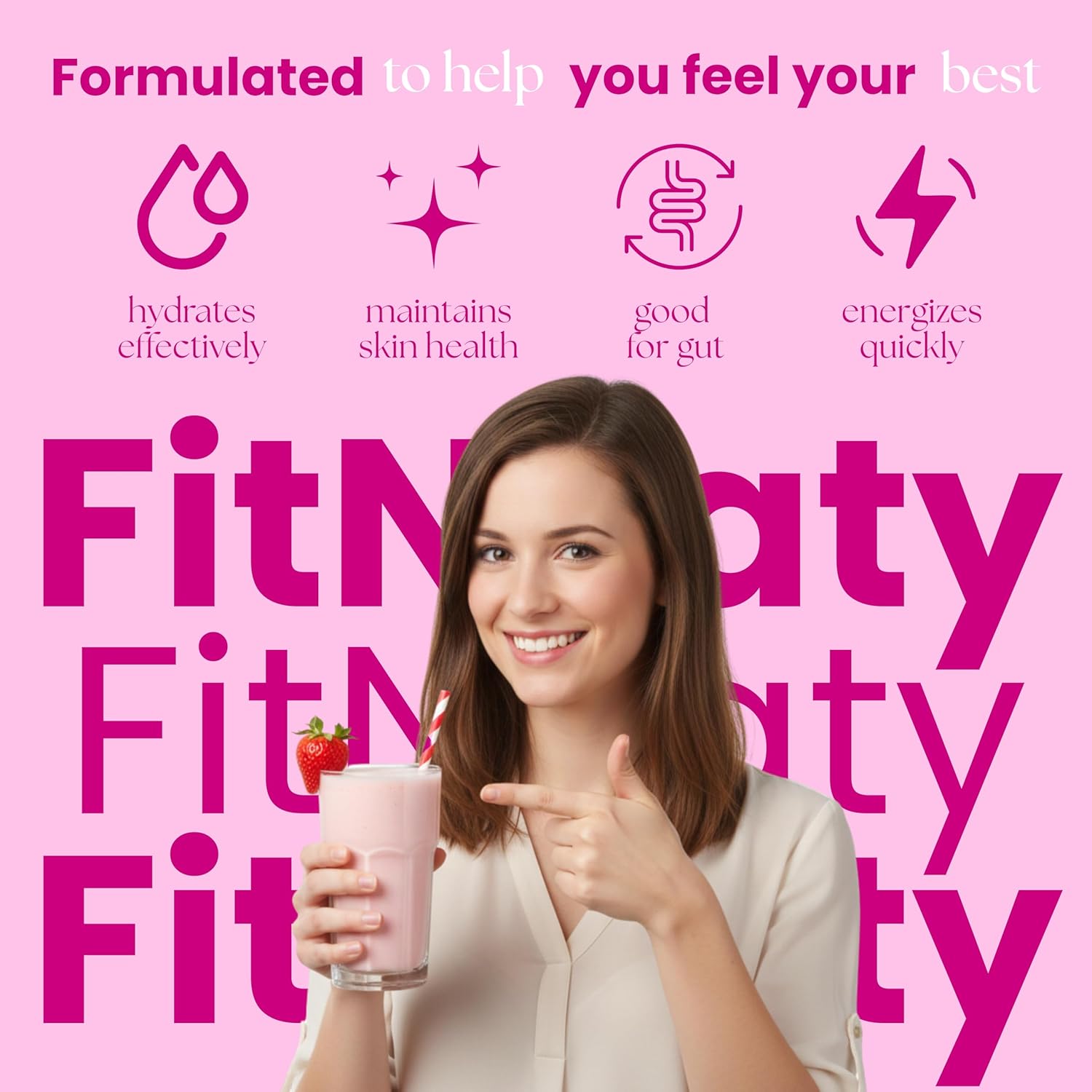 Fiber Supplement Powder for Women & Men, Organic Acacia Fiber with Collagen, Probiotics & Electrolytes, Daily Digestive Support, Berry Crush Flavor, 240g - Image 4