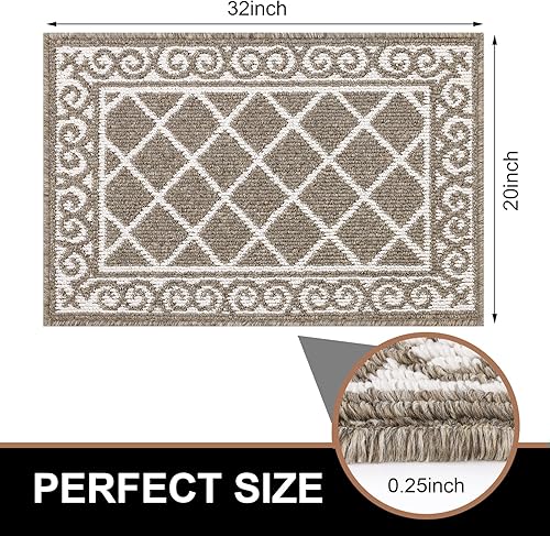 Miniatura 2 de HEBE Alfombra para Puerta Interior 20''x32'' Alfombras de Bienvenida Antideslizantes para Puerta Principal Alfombras Lavables para Zapatos Atrapa