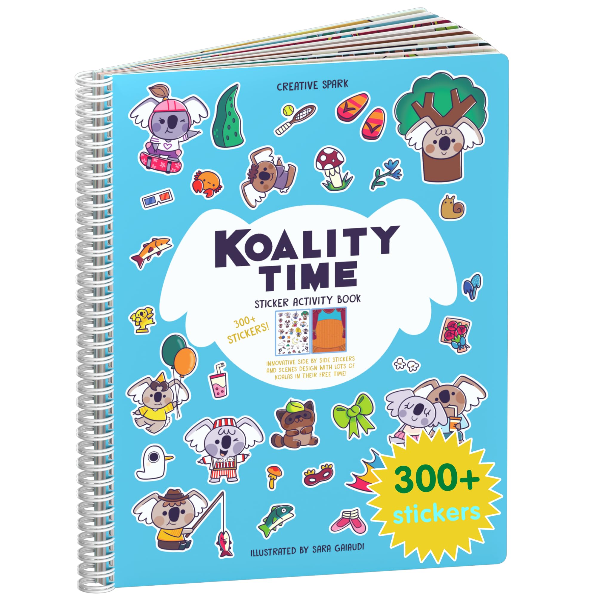 CUPKIN Koalas Sticker Book Activity for Kids, Toddler Airplane Travel Essentials, 300+ Koala Stickers for Children + 8 Scenes + Coloring Pages, Koala Bear Lover Gift Kids Crafts for Ages 2–8The Forest Stewardship Council