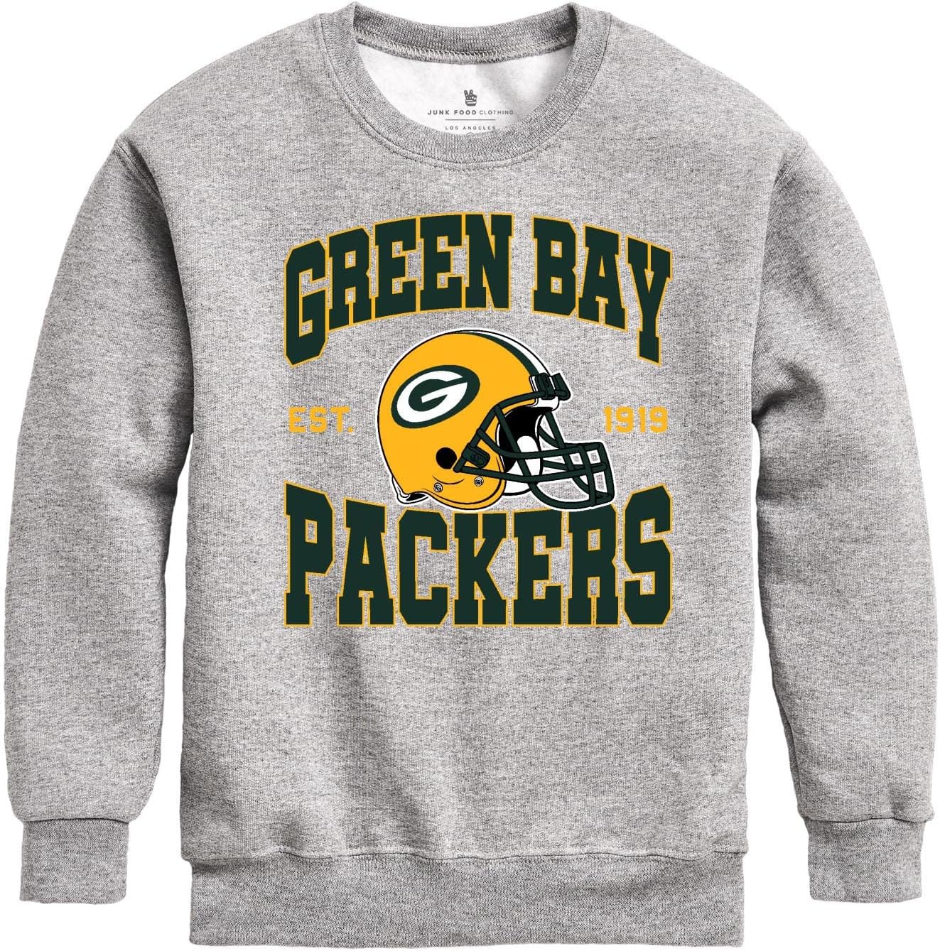 Junk Food Clothing x NFL - Team Helmet - Kids Crewneck Sweatshirt for Boys and Girls - Officially Licensed NFL Apparel