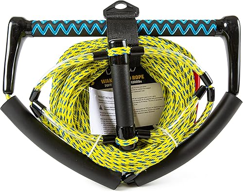 Miniatura 4 de WOW Sports - Cuerda de remolque para tubo de cubierta, wakeboard y esquí acuático - 70 pies - Con mango de truco