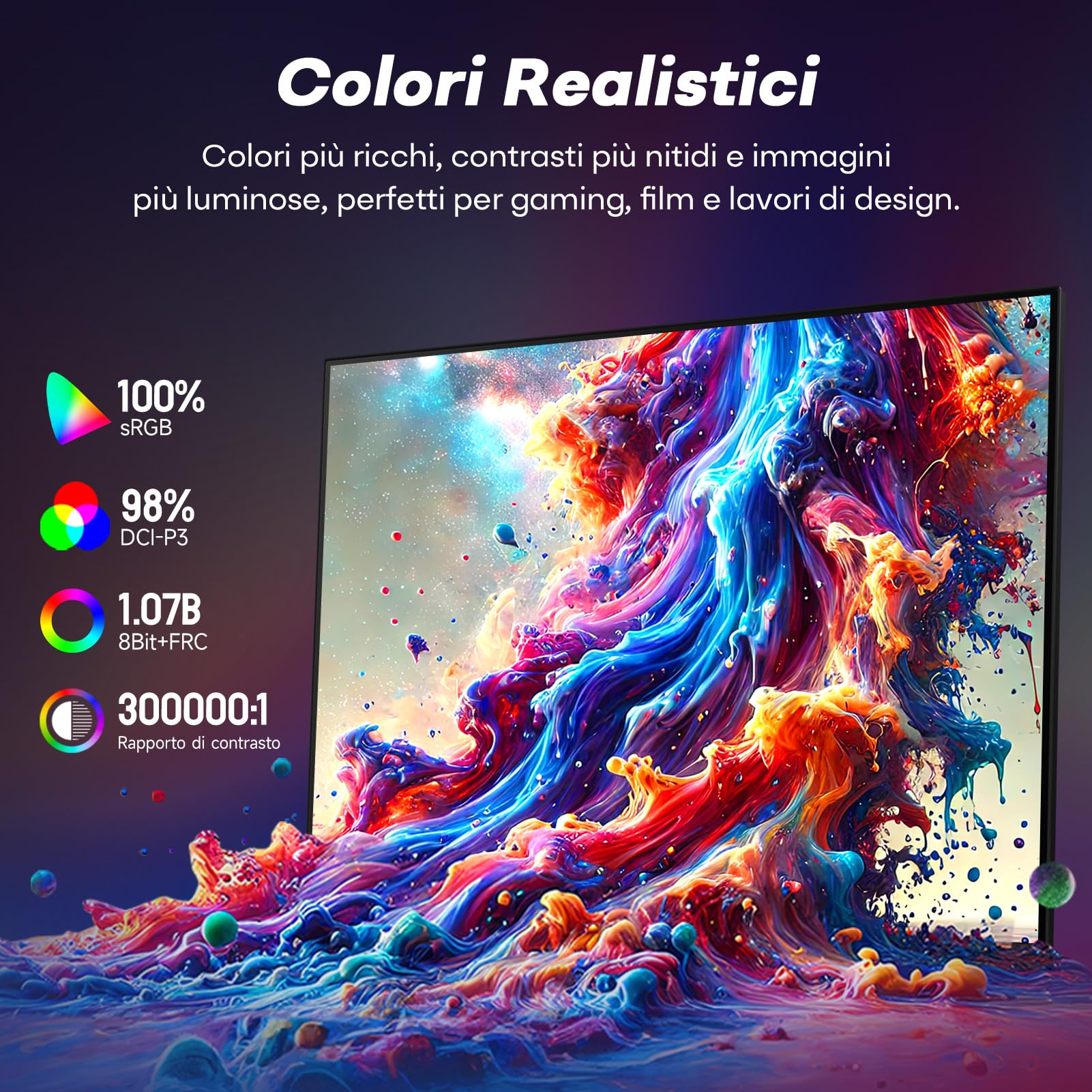 HKC Monitor Gaming Mini LED 27 Pollici, UHD 160Hz/FHD 320Hz, USB-C 90 W