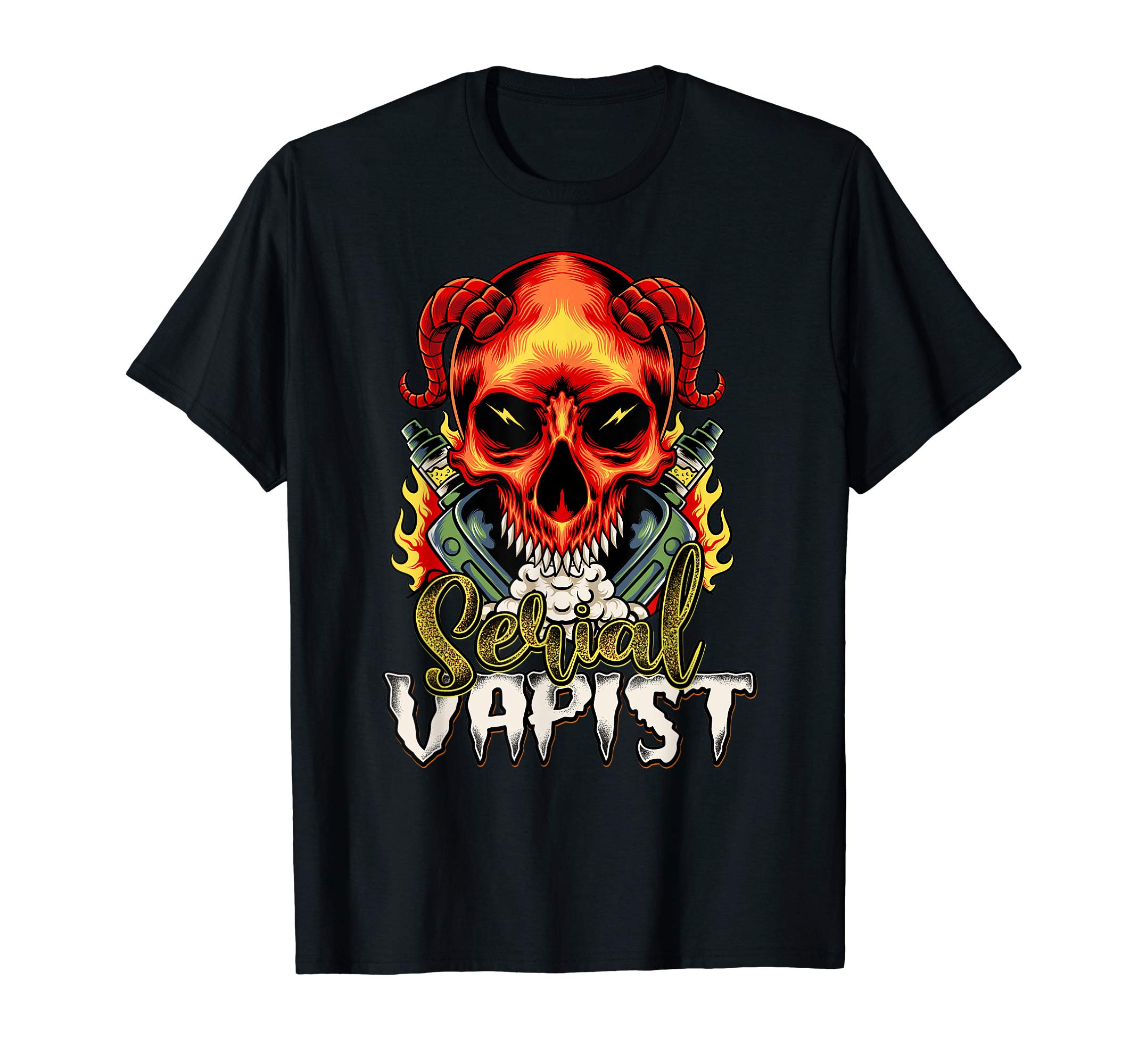 Vaping Pride ApparelSerial Vapist Skull Devil Vaping Clouds Vape Mod T-ShirtOEKO-TEX STANDARD 100