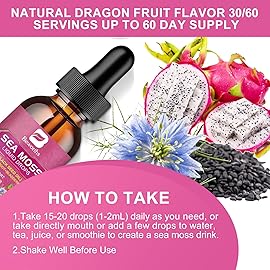 B BEWRTHS Sea Moss Liquid Drops - Black Seed Oil & Irish Sea Moss Gel with Ashwagandha, Burdock Root, Bladderwrack, Elderberry, 6X Stronger Seamoss Supplement for Immune, Digestion, Hair Health- Vegan