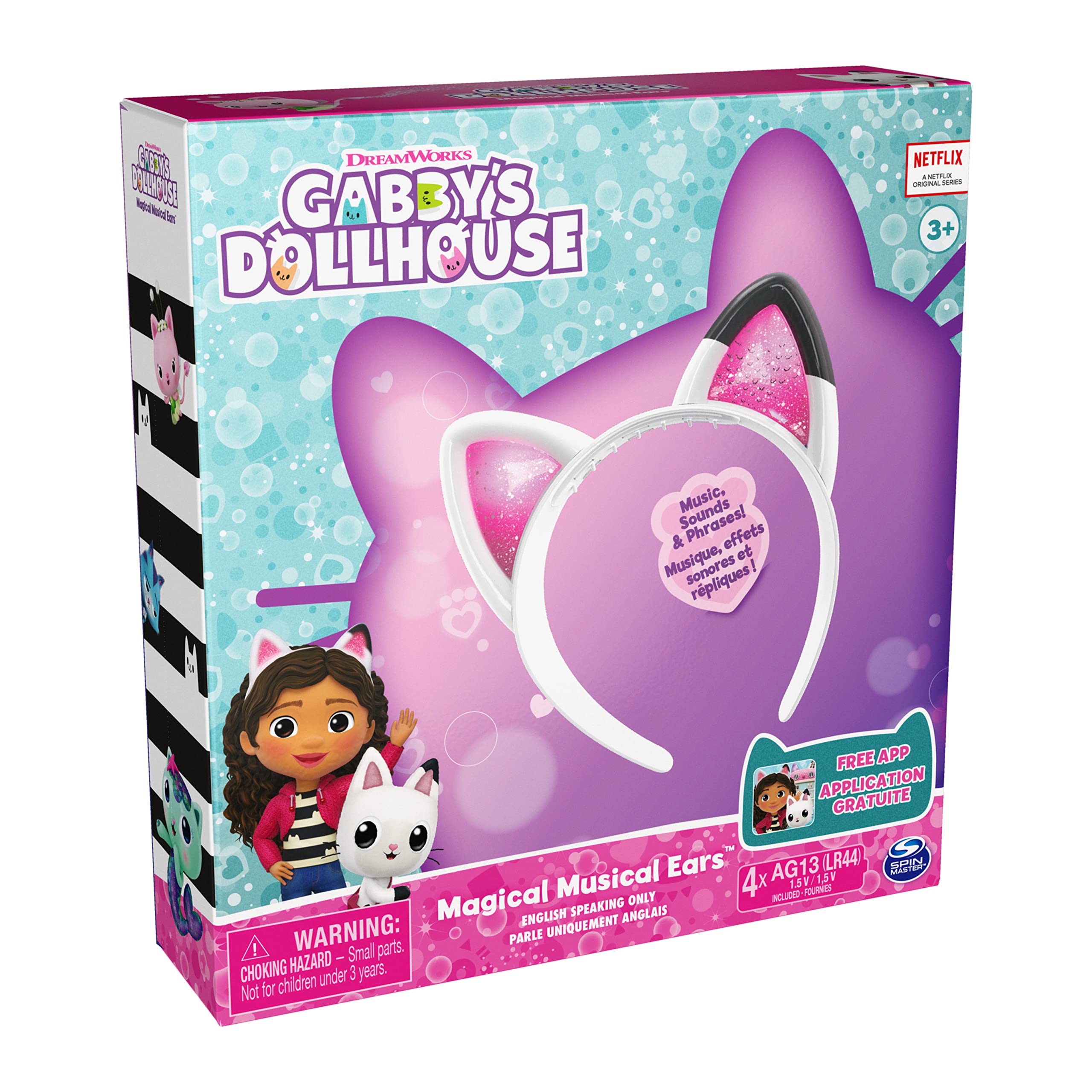 Gabby's Dollhouse, Magical Musical Cat Ears with Lights, Music, Sounds