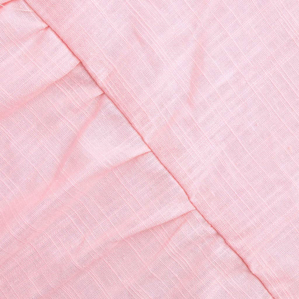 Haut ample en gaze froissé pour femme tendance 2024 à manches 3/4, manches longues, coupe ample, tunique boutonnée, fluide, haute, basse, couleur unie, décontractée, légère