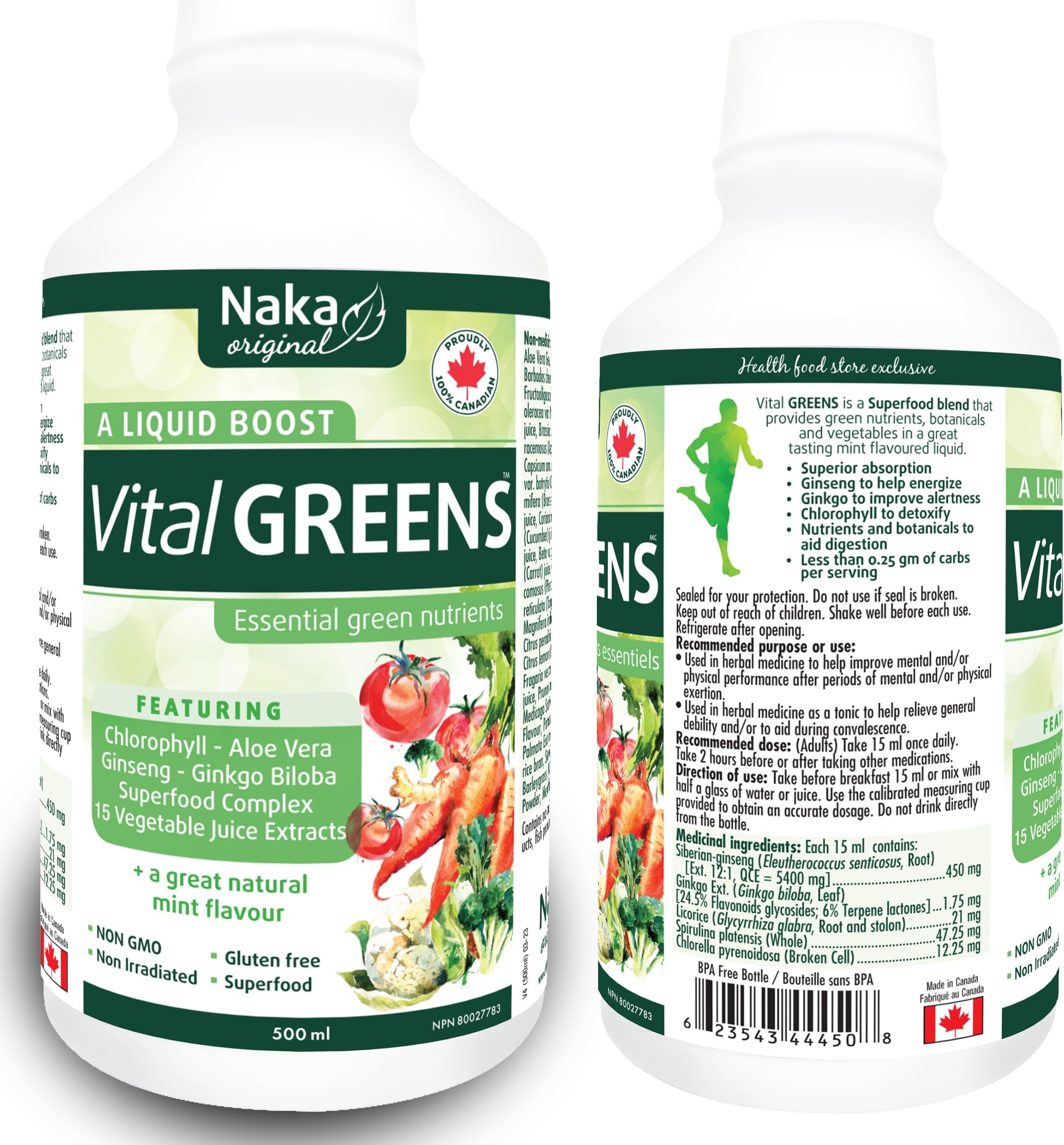 NAKAHerbs & Vitamins Rso Vital Greens, 450 ML