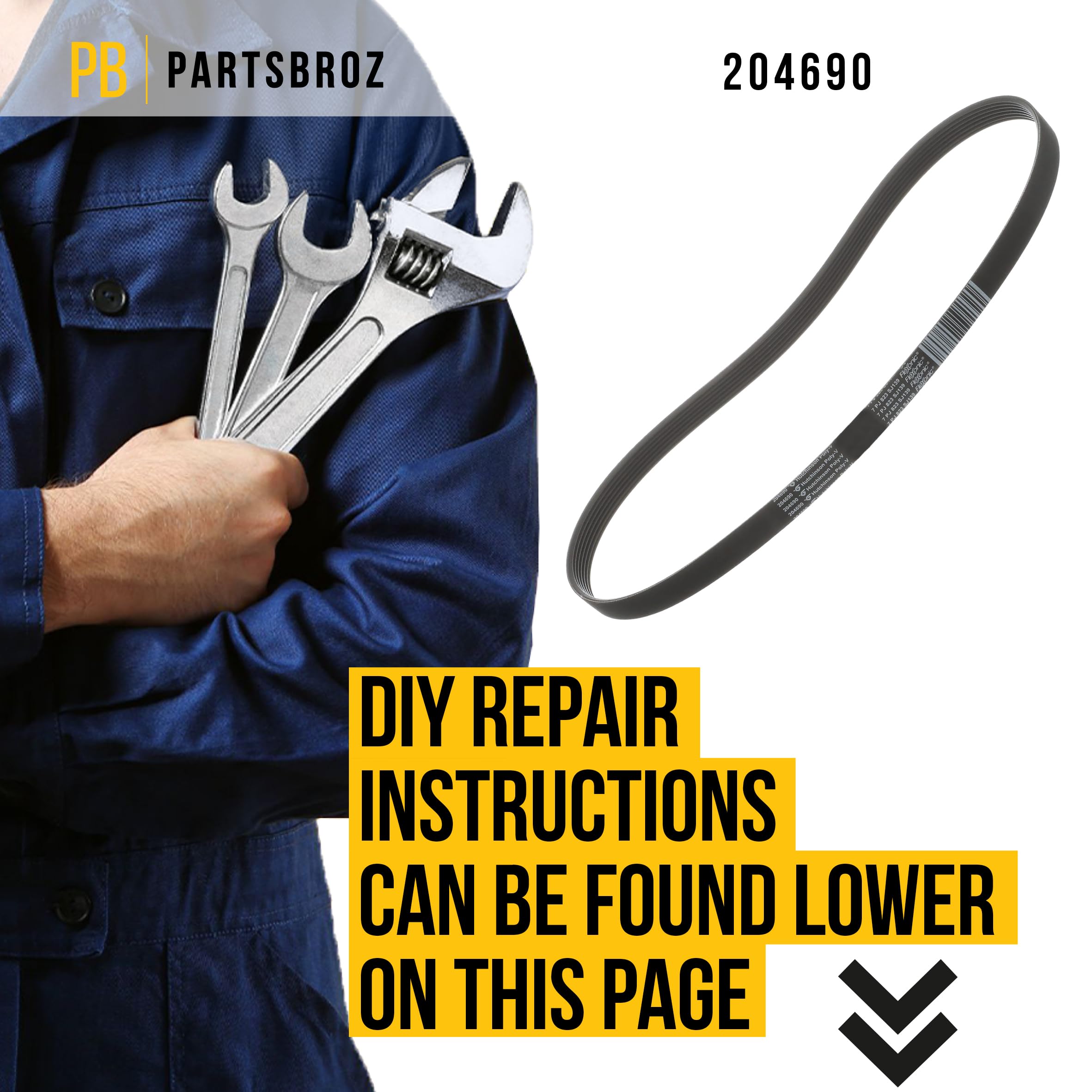 MARKAWARE　 ALPACASTOLE Speed Queen #204690 Washer BELT,POLY-V 325J7 - Residential