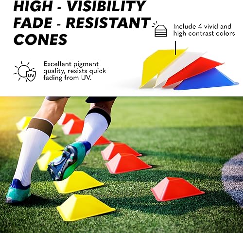 Miniatura 4 de GSi Sports Cones - 40 Pack Training Cones for Agility Drills, Soccer & Sports Practice (Multiple Shapes)