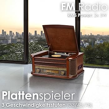 Nostalgia drewniany zestaw muzyczny | kompaktowy gramofon