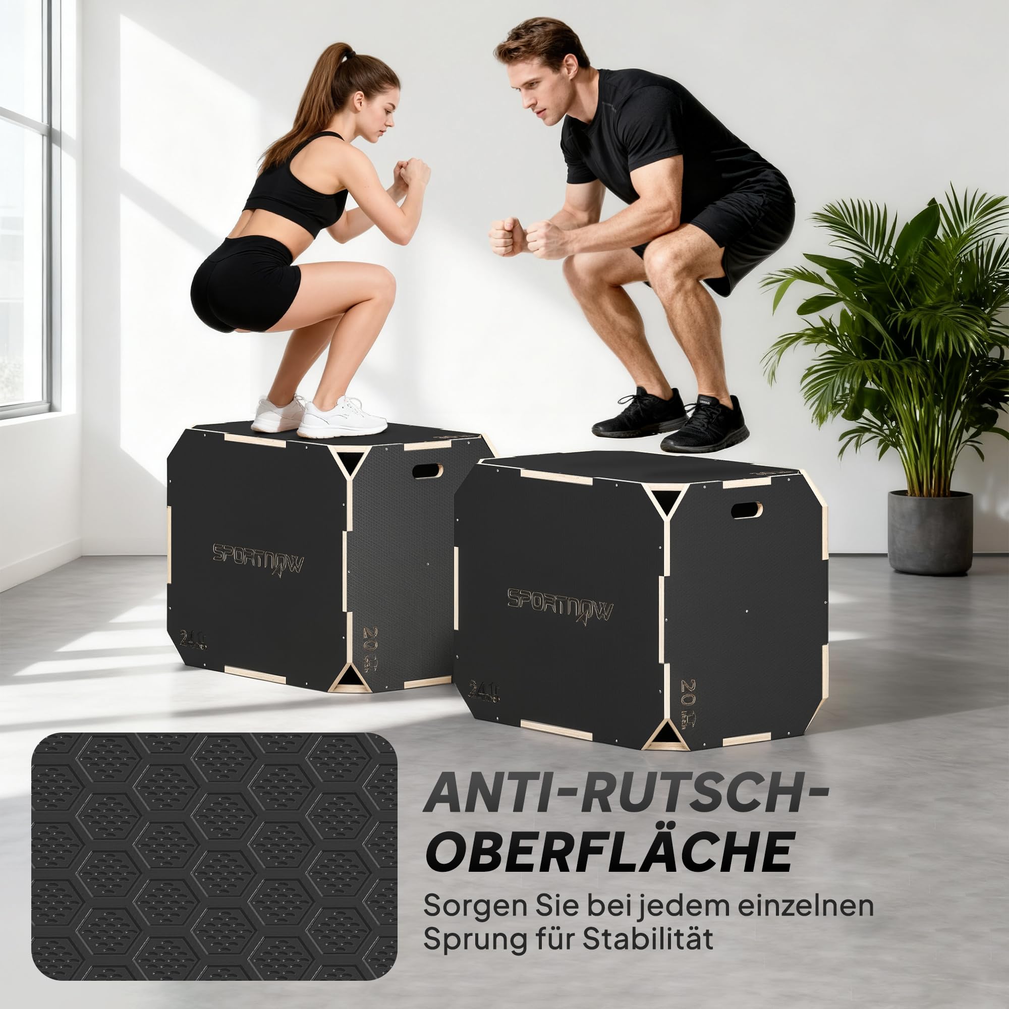 SPORTNOW Plyo Box - Cassetta per Saltare Step up jumpbox Unisex Adulto