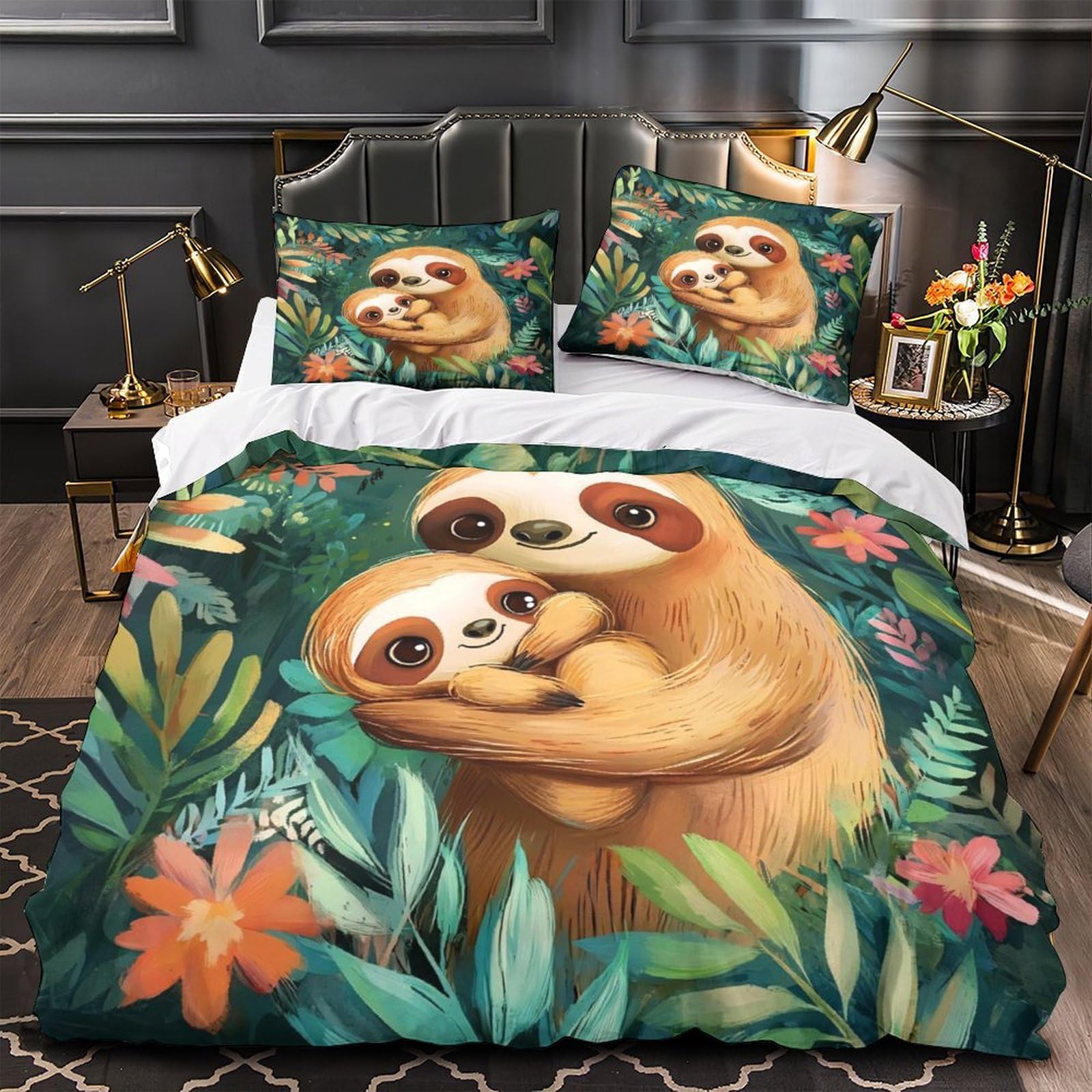 Linge de lit style floral gothique pour chambre d'ado super king