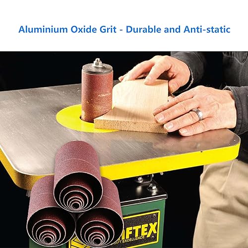 Miniatura 5 de LotFancy 24 fundas para lijadora de husillo, mangas de lijado de grano 60, abrasivo de óxido de aluminio, 4-1/2 pulgadas de longitud, 4 de cada uno