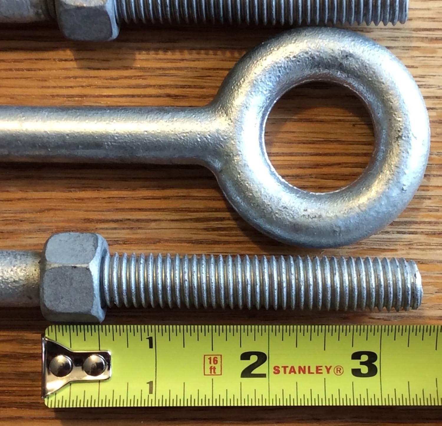 Eye Bolts (6pk) 1/2" x 8" Drop Forged Galv Eye Bolts for Batting Cage Cable Kit