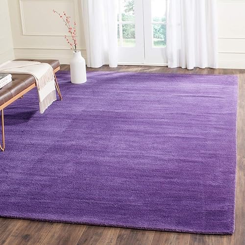 Miniatura 2 de SAFAVIEH Himalaya Collection - Alfombra de área de 8 x 10 pies, color morado, lana hecha a mano, ideal para zonas de alto tráfico en sala de estar,