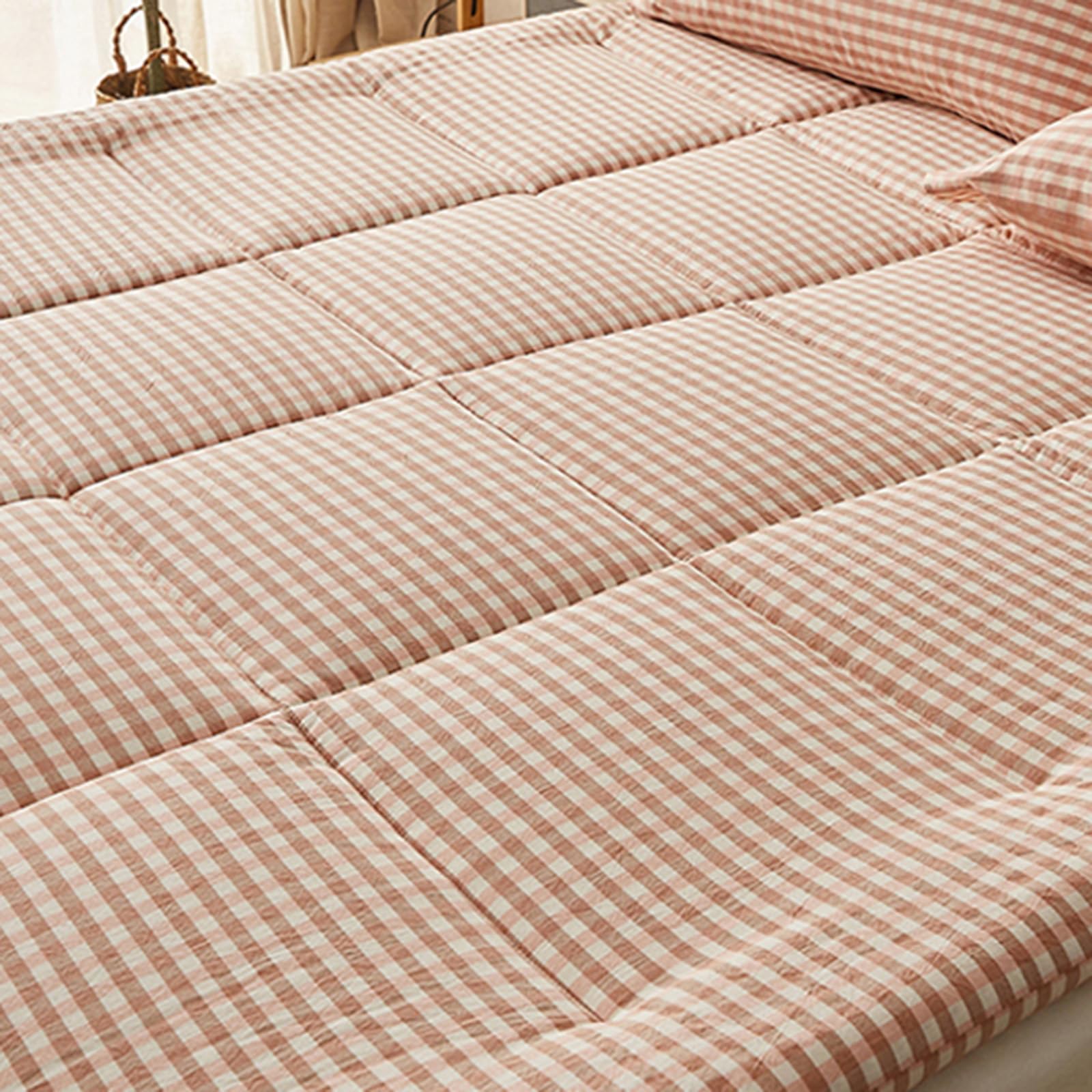 Portatile Materasso Futon Pieghevole Giapponese con Elastico, Arrotolabile Materassino da Campeggio Matrimoniale/Singolo, Spesso Materassino Pieghevole Tatami per Viaggi,D,120x200cm/47x79in