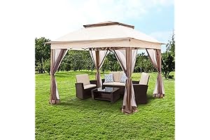 YGBH 11'x11' Pop-Up Gazebo Tent with Mosquito Netting