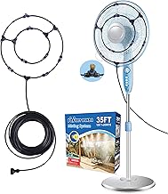Misting Fan Outdoor 35FT, Fan Mister Kit for Patio, Outdoor Fan Mister for Cooling, Misting Fans for Outside Patio, Water Fan Mist for Backyard, Patio Fan Misting System, Cool Mist Hose with 12 Nozzle