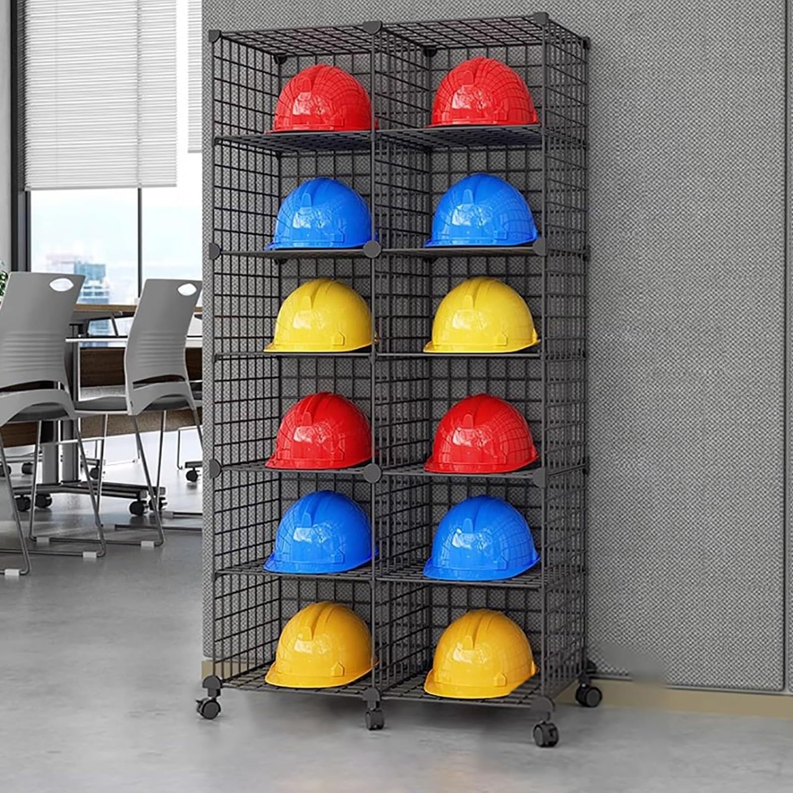 Présentoir à casques de chantier pour ranger les bureaux de commerce
