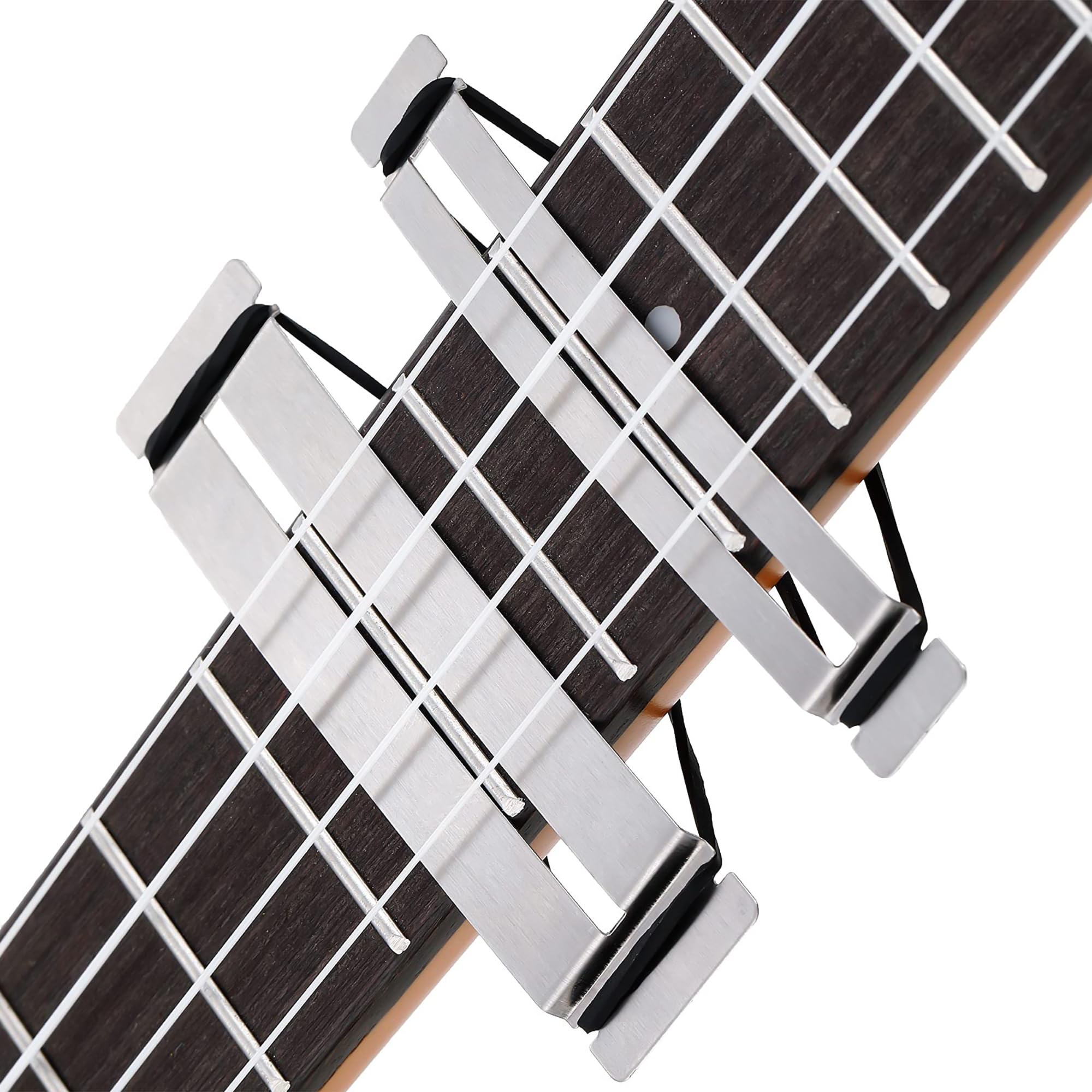 Set di protezioni per tastiera della chitarra, in acciaio inox, per rimozione e lucidatura dei tasti della chitarra, per G-uitar, basso, vestirsi e manutenzione (1 set, argento)