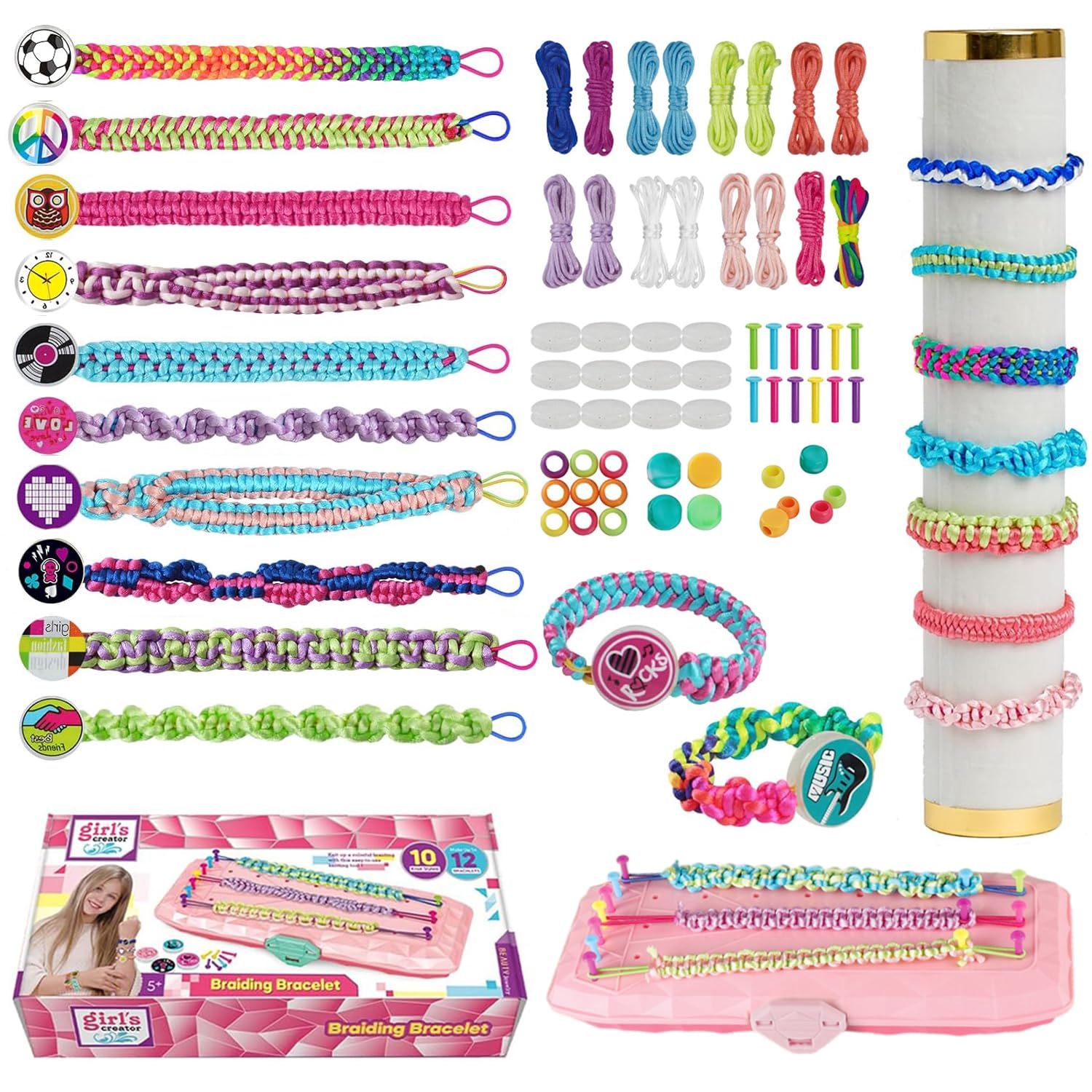YOPYCCD Beginner-Friendly Friendship Bracelet Making Kit for Girls - Children’s Jewelry Craft Set Ages 6-12 - Christmas Birthday Present Idea
