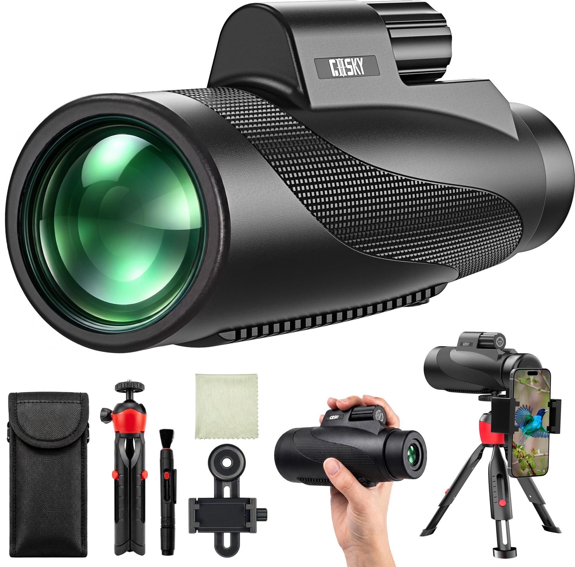 Gosky 15x52 High Powered Monocular Telescope for Adults with Tripod