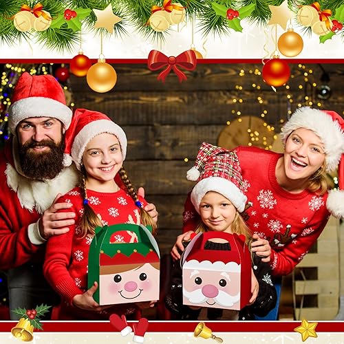 Miniatura 5 de Qeeenar 48 cajas de regalo de vacaciones de invierno, recuerdos de fiesta a granel para regalar galletas, dulces, golosinas 3D, lindo embalaje de