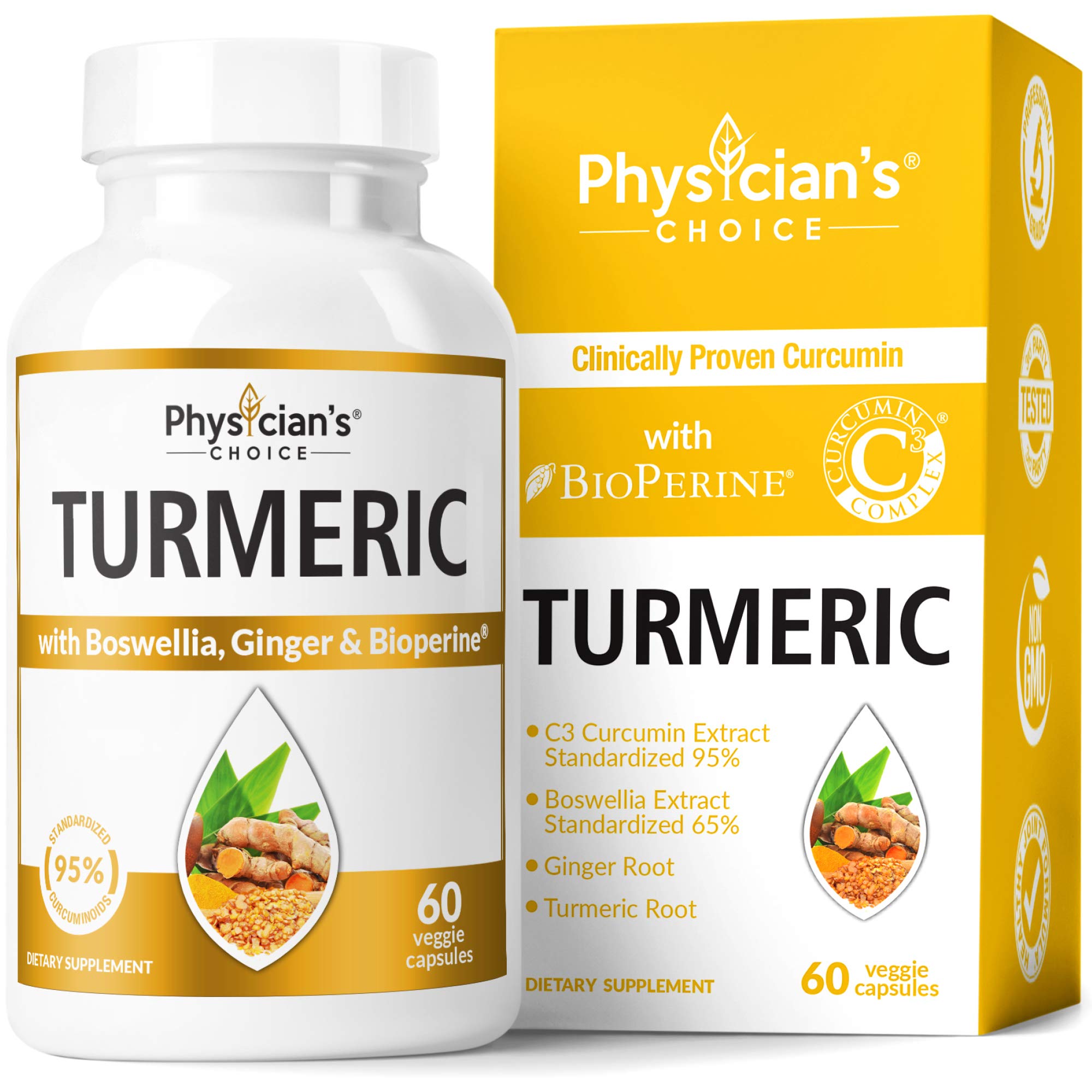 Organic Turmeric Curcumin C3 Complex Bioperine Black Pepper