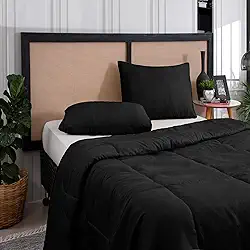 Edredom Casal Queen Margarida 3 Peças | Microfibra Antialérgica Premium | Macio, Confortável e Elegante | Ideal para Todas as Estações | Noites Aconchegantes e Relaxantes (Preto)