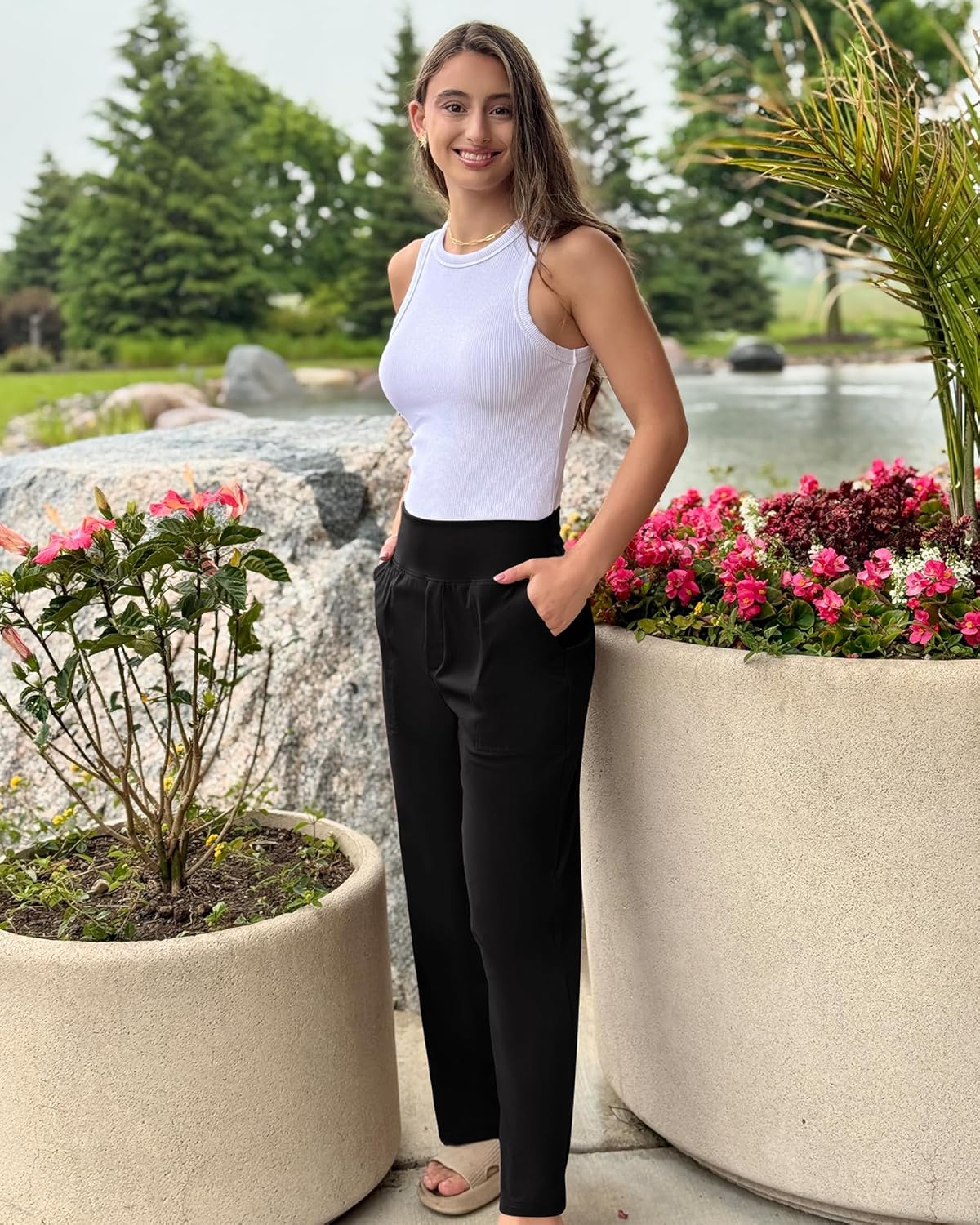 G4Free ShiftReady Womens Ankle Dress Yoga Pants with Pockets Stretchy Business Casual Slacks Work Trousers Travel Pant - Image 7