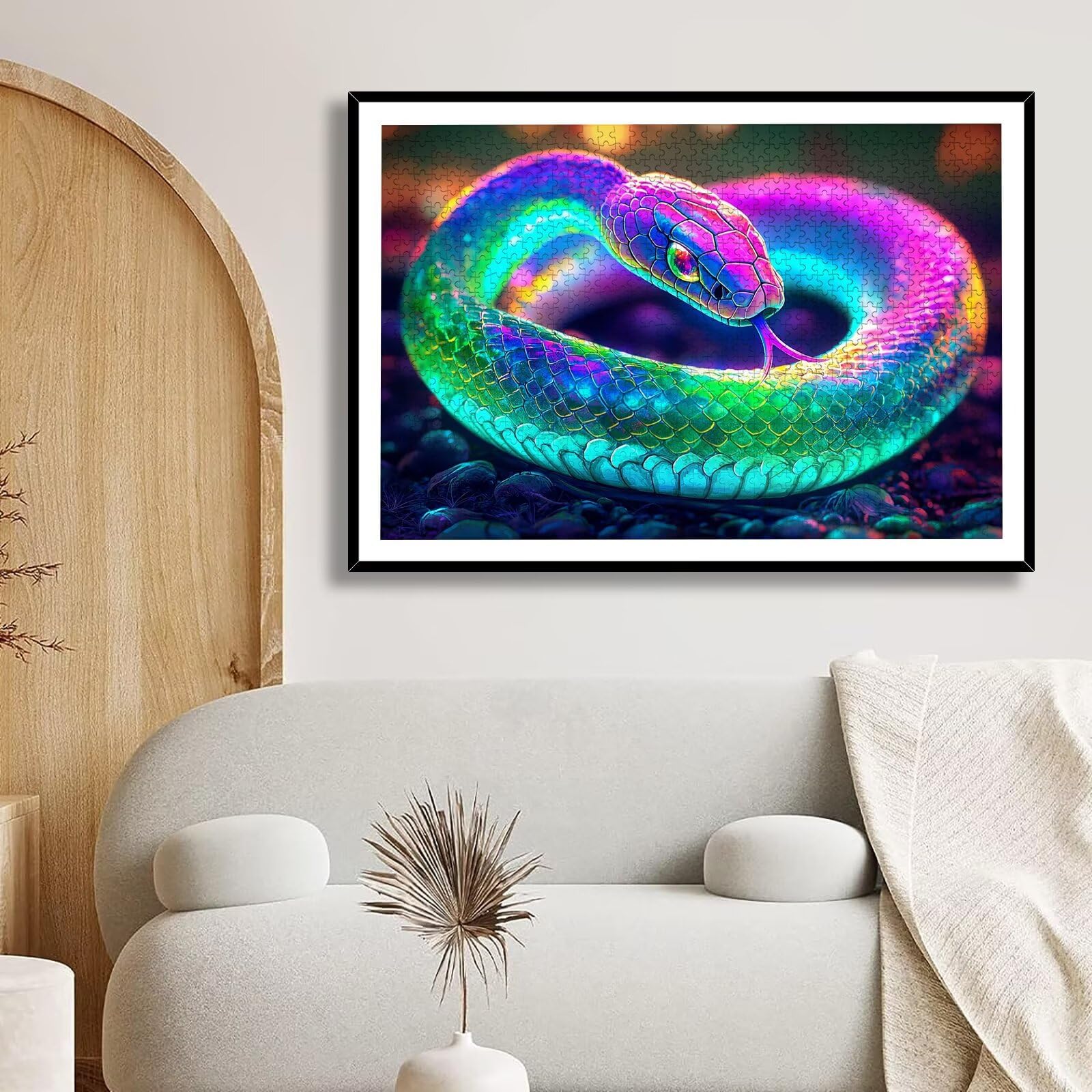 Puzzle 1000 Pezzi Serpente, Puzzle Animale 1000 Pezzi Arte per Adulti e Bambini, Misura: 75x50 cm, Puzzles Legno per Adulti con Squisita Scatola di Imballaggio, Idea Regalo Donna, Regalo Uomo, -9107