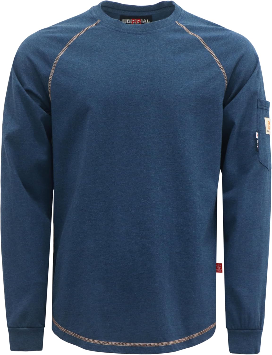 BOCOMAL FR Shirts Heather Series 6oz Flame Resistant T Shirt NFPA2112 CAT2 Fire Retardant Crew Work Shirt