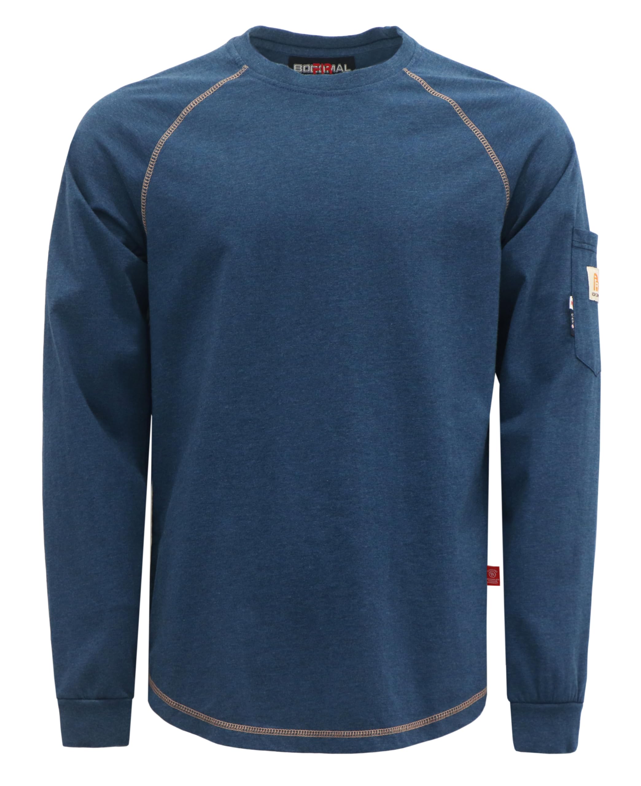 BOCOMAL FR Shirts Heather Series 6oz Flame Resistant T Shirt NFPA2112 CAT2 Fire Retardant Crew Work Shirt