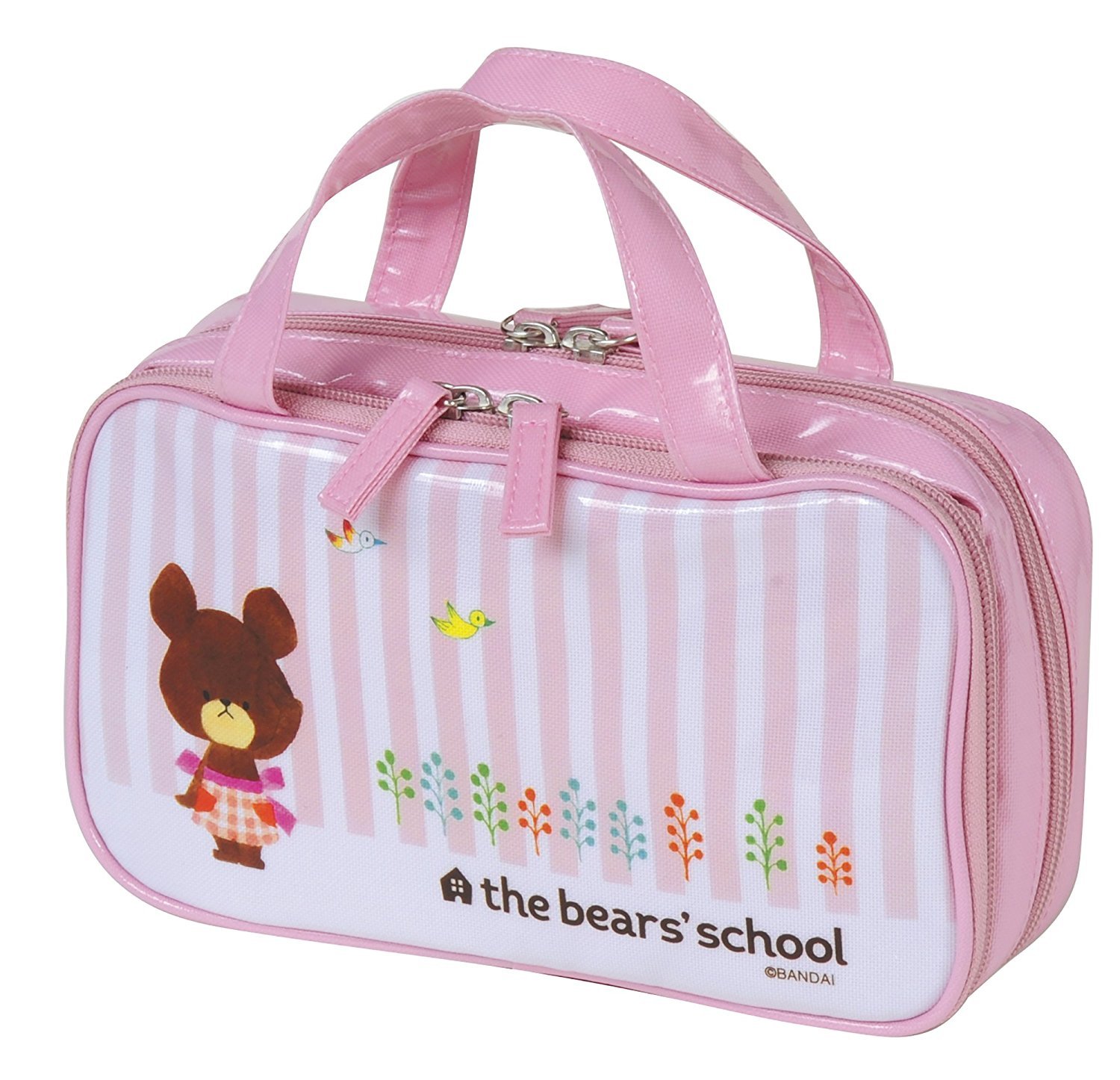 Misasa trägt schul Nähzeug W-Reißverschluss-Tasche Rosa No.1735