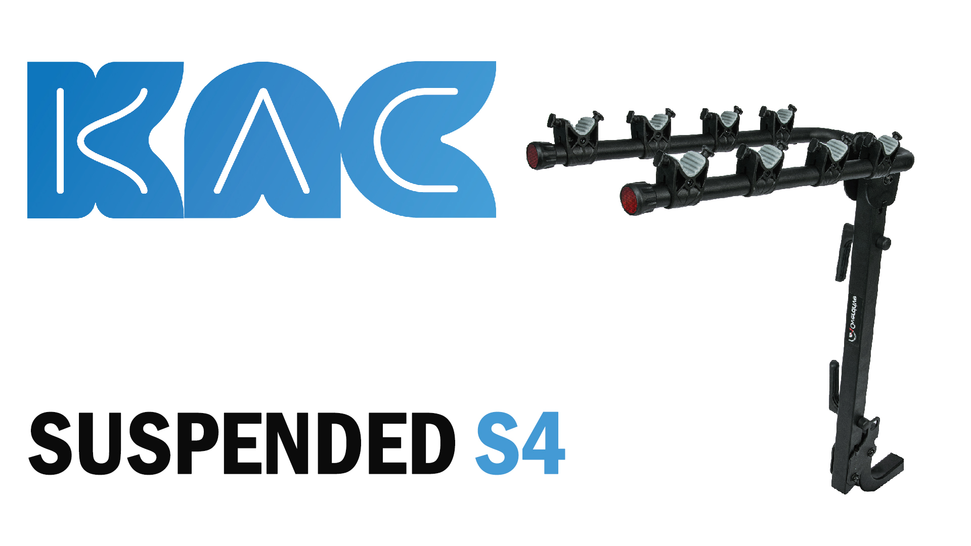 Ride KAC S4 Hitch Mounted 4Bike Suspension Rack, Quick Release Handle, Double Folding, Smart