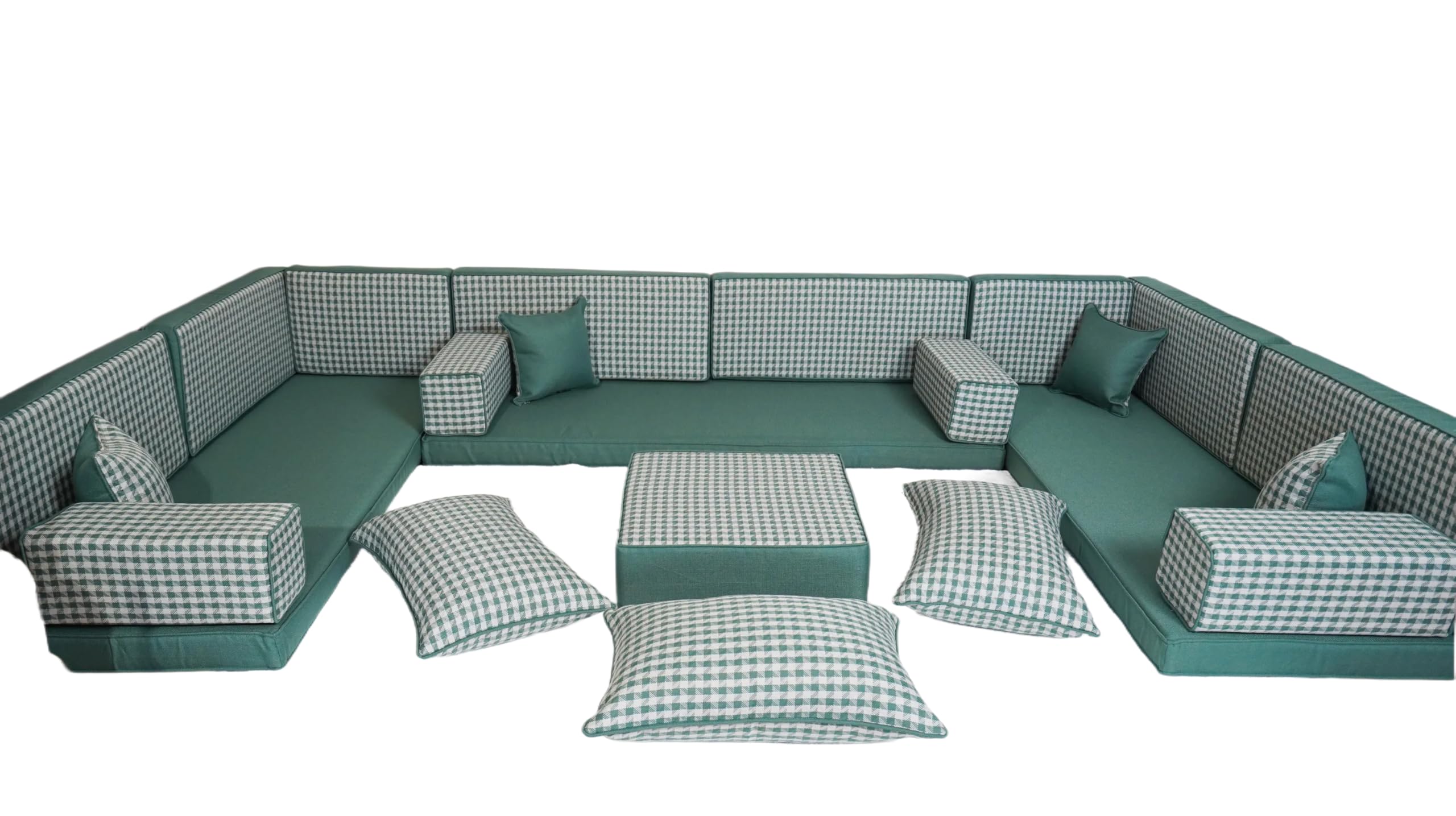 arabicsofa Middle Eastern Moroccan Majlis Seating – U Shaped Arabic Floor Cushion for Living Room – Sectional Sofa Set